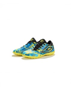 BOTA DE FÚTBOL UMBRO FORMATION III TF - JNR  YELLOW ZEST / BLACK / MID BLUE / PALE BLUE