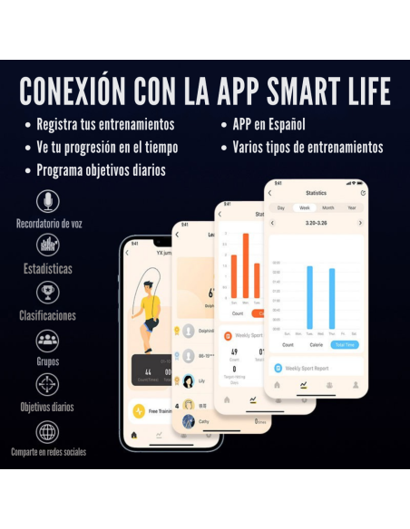 Comba inteligente Smartia con app negro