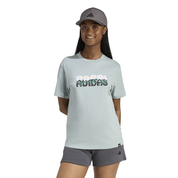 Adidas Soft Side celeste - Camiseta casual deportiva de mujer