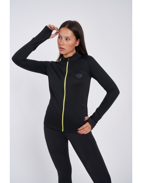 CHAQUETA UMBRO MUJER PRO TRAINING JACKET - WOMENS - BLACK / LIMEADE