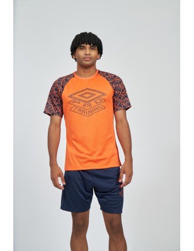 Camiseta Umbro Pro Training Active Graphic Sleeve Jersey Vermillion Orange / Dark Navy