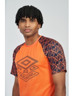 Camiseta Umbro Pro Training Active Graphic Sleeve Jersey Vermillion Orange / Dark Navy 2