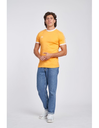 Camiseta Umbro Taped Ringer Tee Blazing Orange / Brilliant White