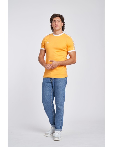Camiseta Umbro Taped Ringer Tee Blazing Orange / Brilliant White