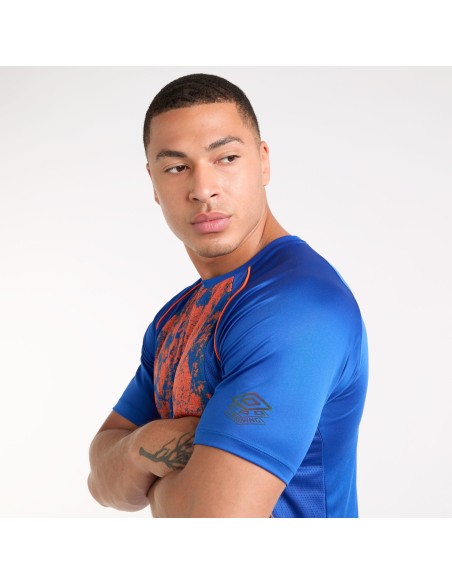 Camiseta Umbro Pro Training Graphic Jersey Deep Surf / Vermillion Orange