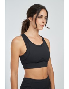 Sujetador Deportivo Umbro Mujer Pro Training Sports Bra - Womens Black / Harvest Gold