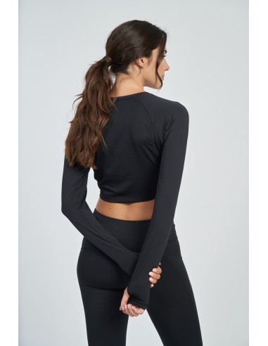 Camiseta Umbro Mujer Pro Training Cropped LS Top Negra