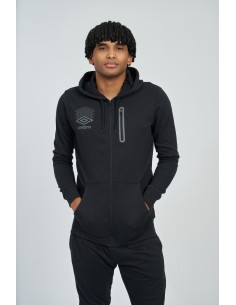 chaqueta umbro mujer fw terrace zip hoodie negra