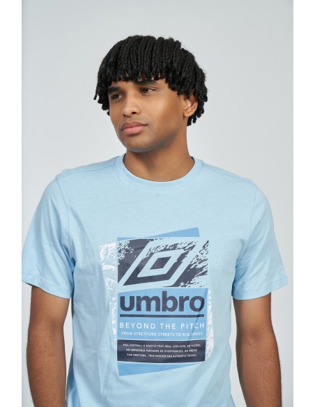 Camiseta Umbro FW Layered Box Logo Graphic Tee Clear Sky