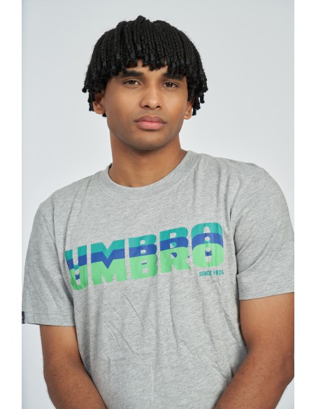 camiseta umbro hombre layered logo gris