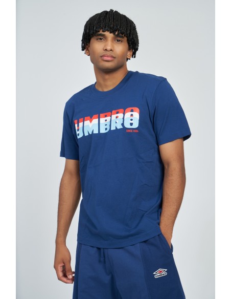 camiseta umbro hombre layered logo azul