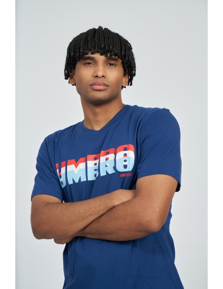 camiseta umbro hombre layered logo azul