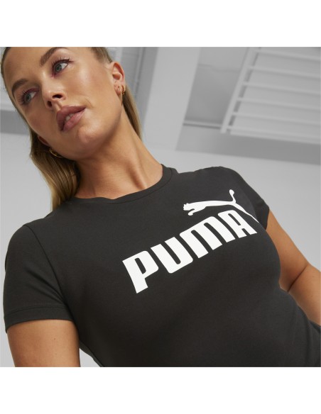 Camiseta Puma Mujer Ess Slim Logo Negra