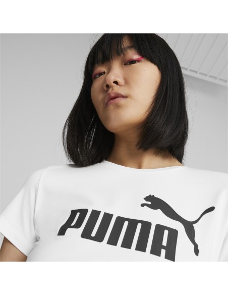 Camiseta Puma Mujer Ess Slim Logo Blanca