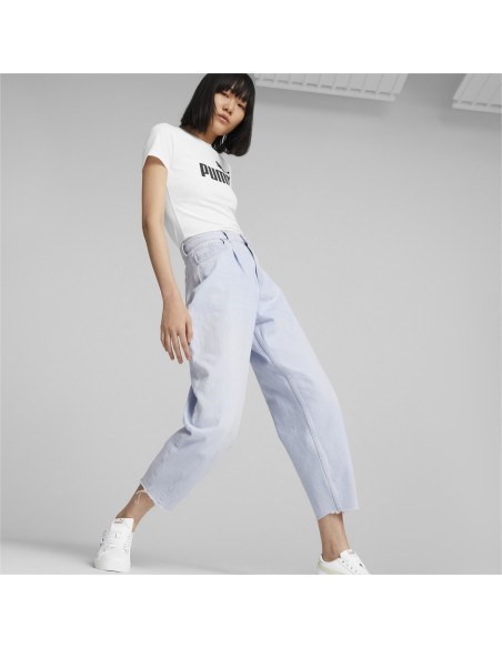 Camiseta Puma Mujer Ess Slim Logo Blanca