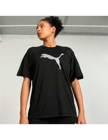 Camiseta Puma Mujer Evostripe Graphic Negra