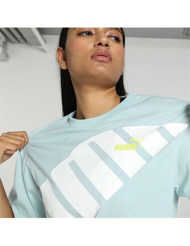 Camiseta Puma Mujer Power Cropped Azul