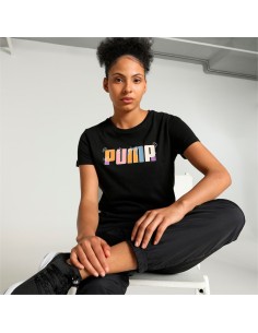 Camiseta Puma Mujer Ess+2 Graphic Negra