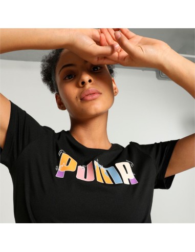 Camiseta Puma Mujer Ess+2 Graphic Negra