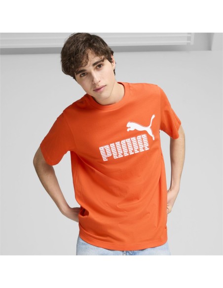 Camiseta Puma Hombre Graphics No. 1 Logo Naranja