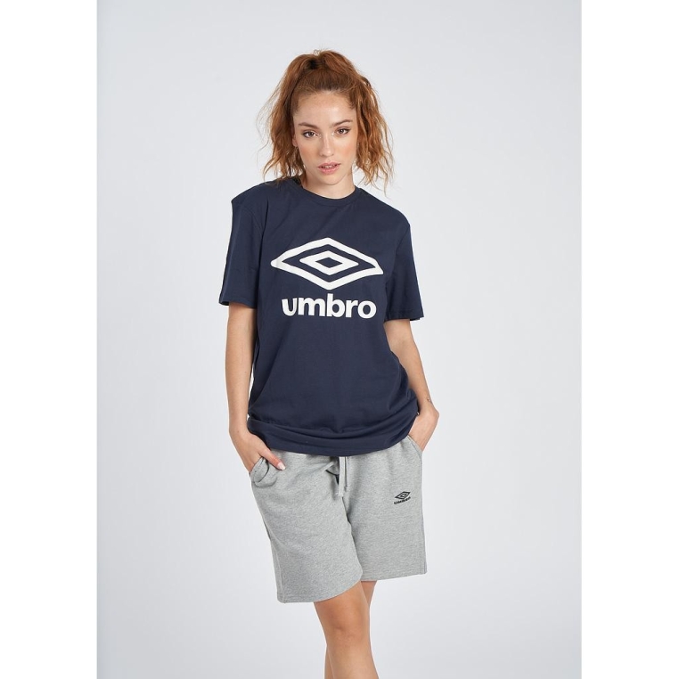 Camiseta Wardrobe Umbro Mujer Large Logo Navy / White