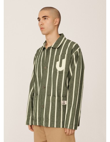 CHAQUETA UMBRO YMC Striped Refs Jacket Rain Forest / Cannoli Cream