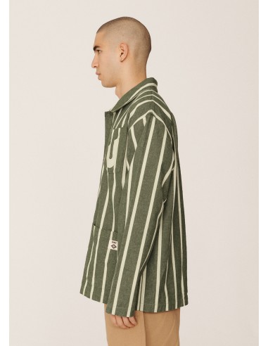 CHAQUETA UMBRO YMC Striped Refs Jacket Rain Forest / Cannoli Cream