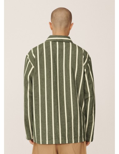 CHAQUETA UMBRO YMC Striped Refs Jacket Rain Forest / Cannoli Cream