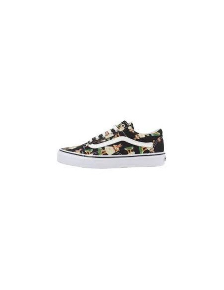 zapatillas vans mujer old skool multicolored negra