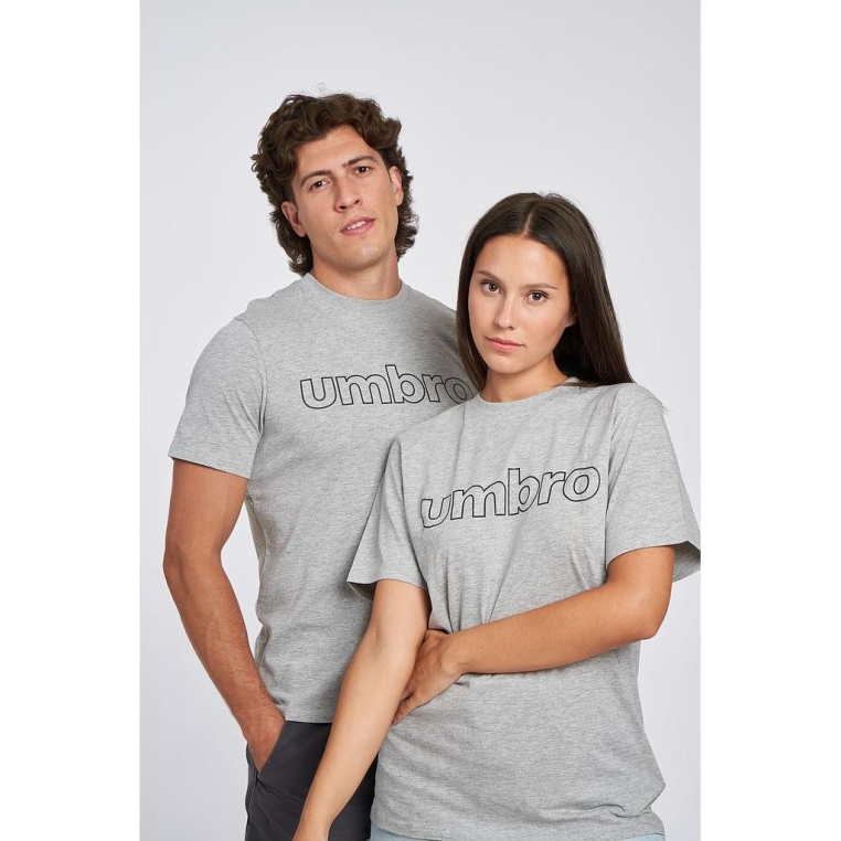 Camiseta Umbro Fw Linear Logo Graphic Tee Grey Marl