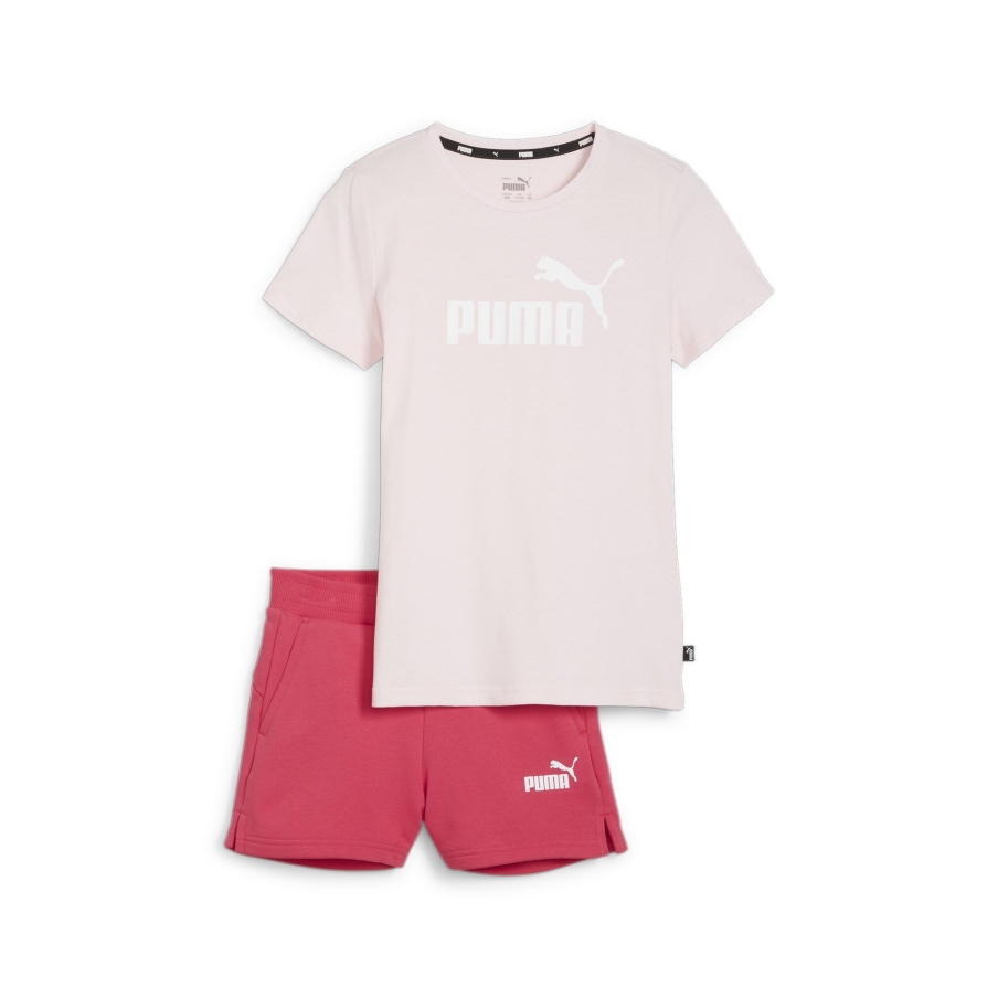 Conjunto Puma Logo Tee & Shorts Rosa