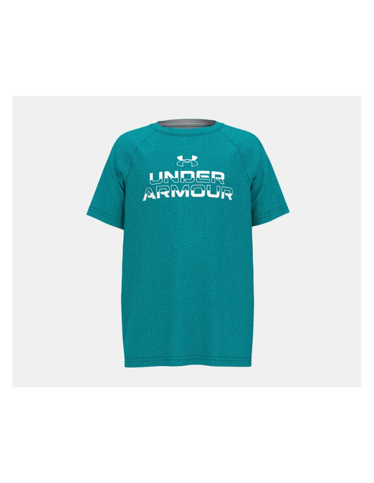 Camiseta Under Armour Hombre Tech Split Wordmark Verde