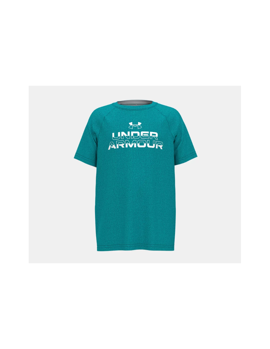 Camiseta Under Armour Hombre Tech Split Wordmark Verde