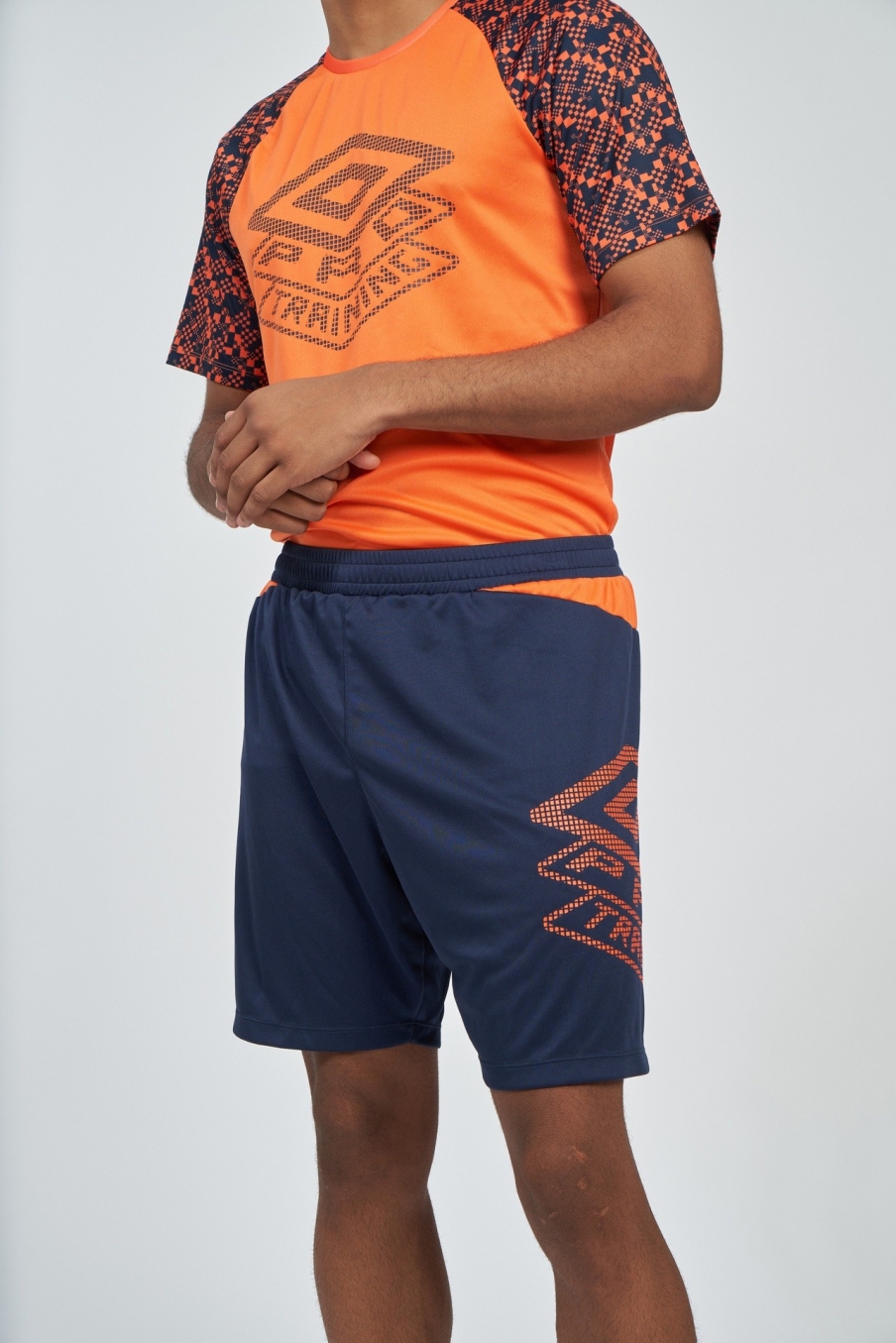 Short Pro Training Active Short Poly Short Dark Navy / Vermillion Orange