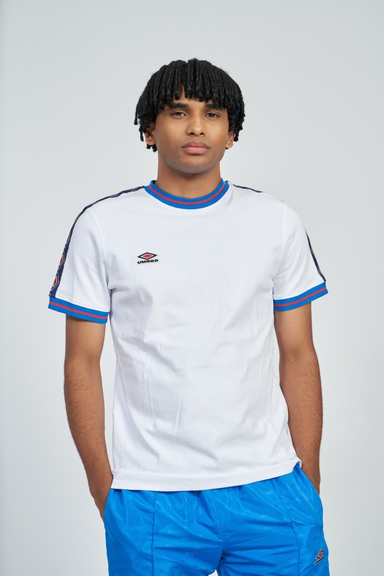 camiseta umbro hombre infilled tape tee blanca