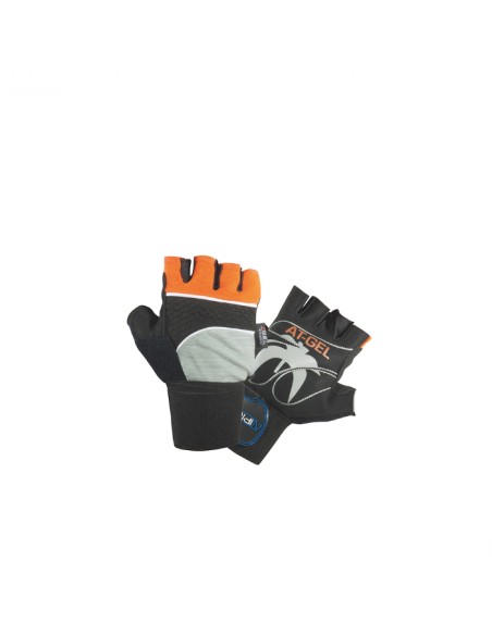 Guantes Atipick halterofilia mod. AT-GEL, refuerzo de GEL, con soporte muñeca. Black